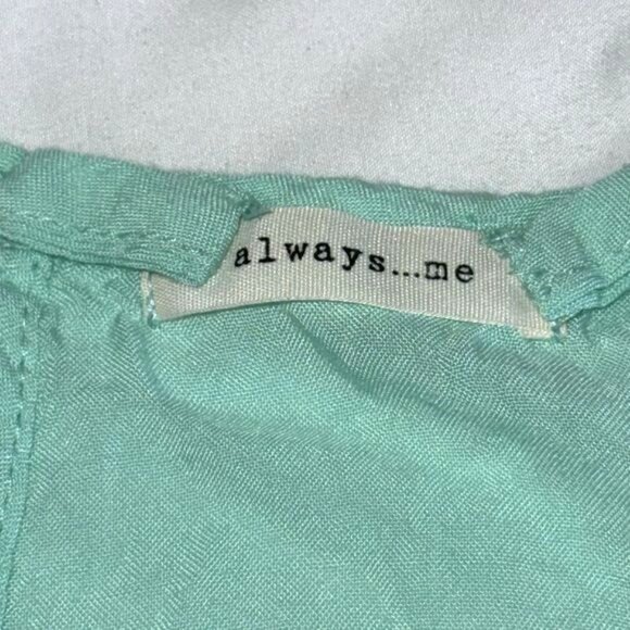 Always...Me Mint Green Sleeveless Chiffon Tank Top Womens Size S - Picture 3 of 4